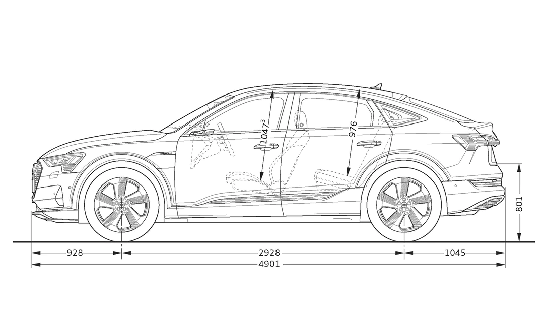 Seitenansicht Audi e-tron Sportback