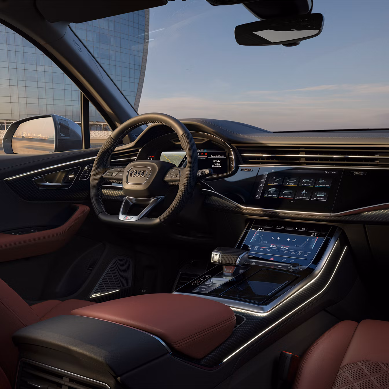 View cockpit Audi SQ6 SUV e-tron