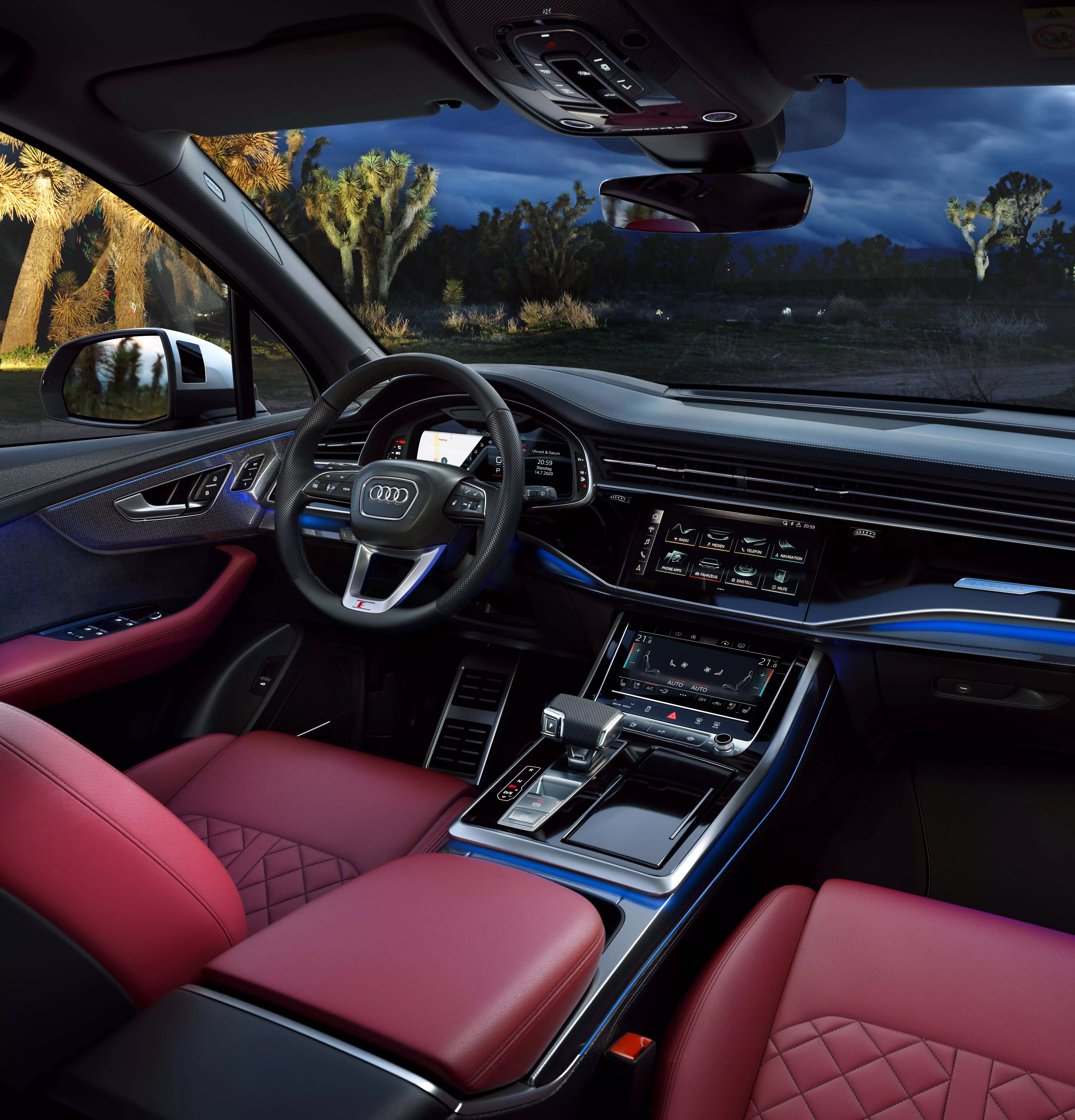 Dynamic rear view Audi SQ6 SUV e-tron